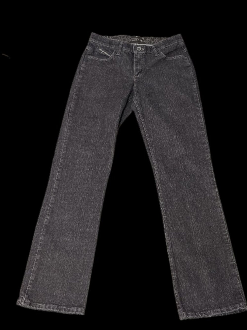Wrangler Q-Baby Ultimate Riding Jeans Brown Bootcut Rhinestone Size 7/8 X 34